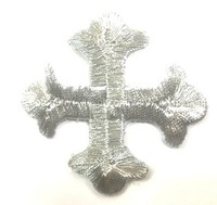 Аппликация крест 3028-42 (серебро) 