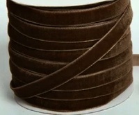 Бархатная лента BHL15-30 (шоколад) 